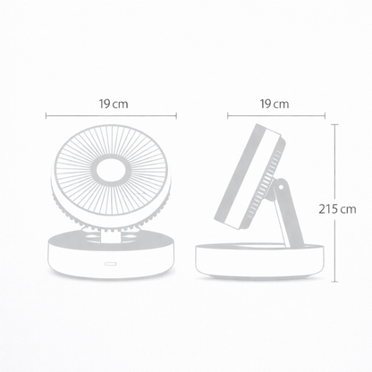 Rechargeable Oscillating Desk Fan with Magnetic Remote
