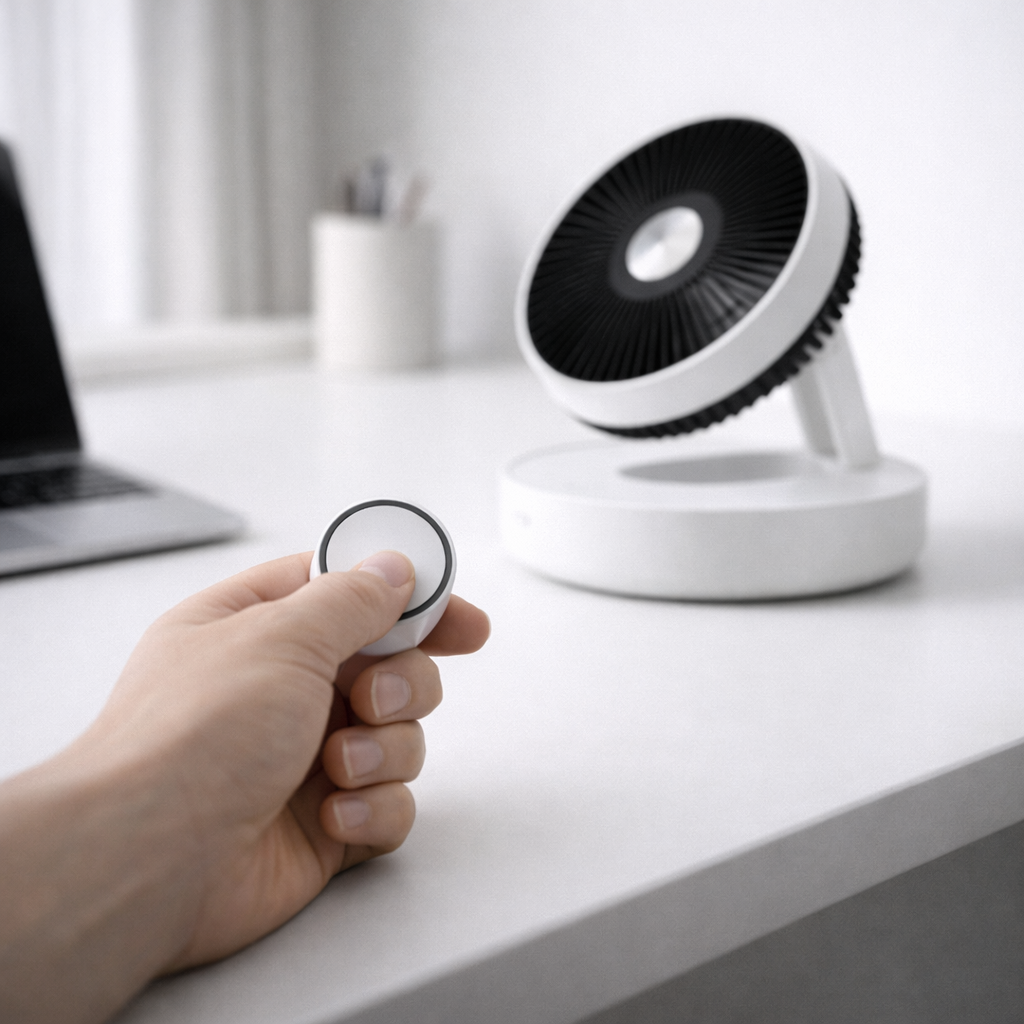 Rechargeable Oscillating Desk Fan with Magnetic Remote