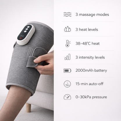 Cordless Air Compression Leg Massager with Heat
