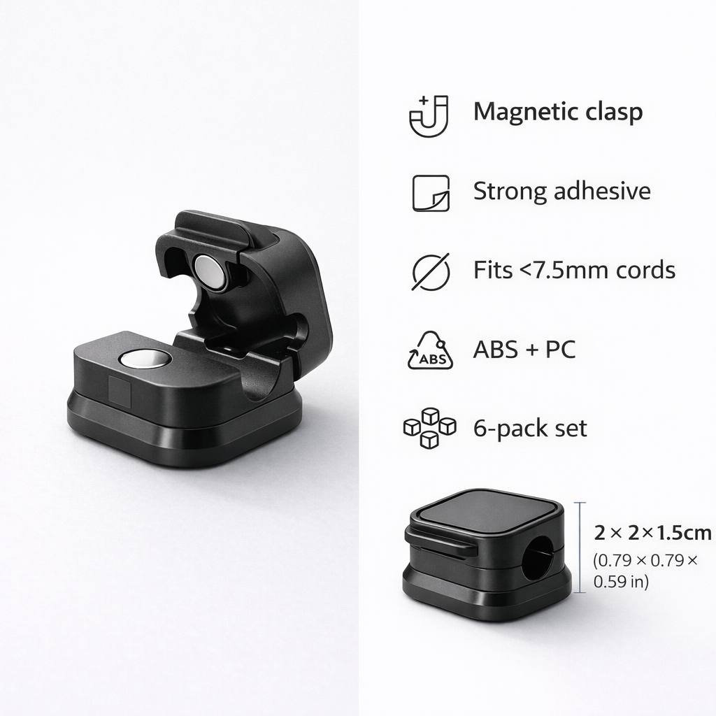 Magnetic Cable Clips (6-Pack)
