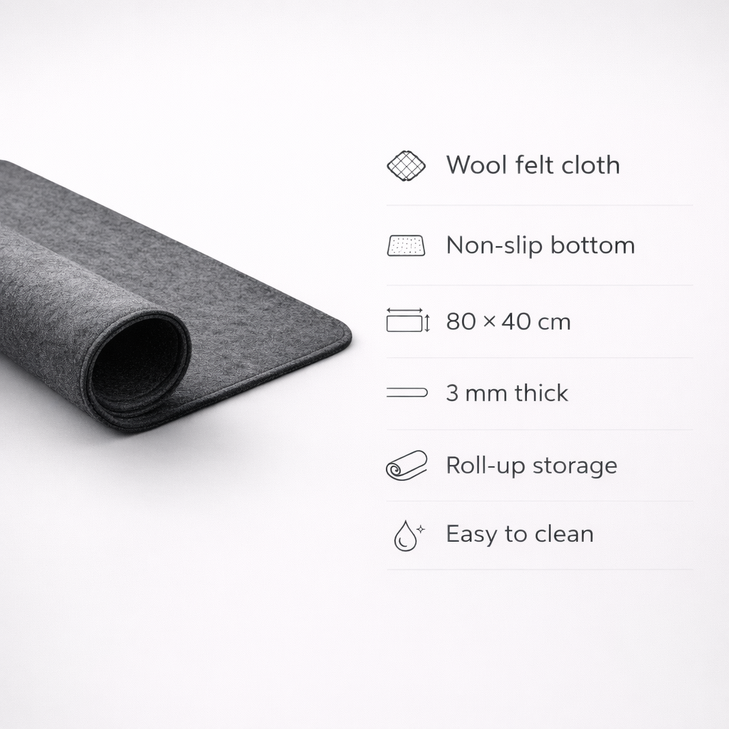 Non-Slip Felt Desk Pad (80×40 cm)