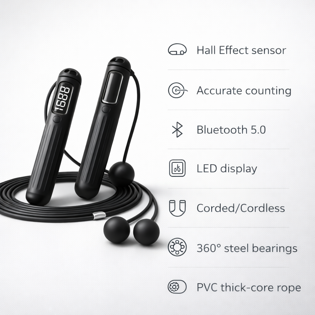 Smart Bluetooth Jump Rope with LED Display