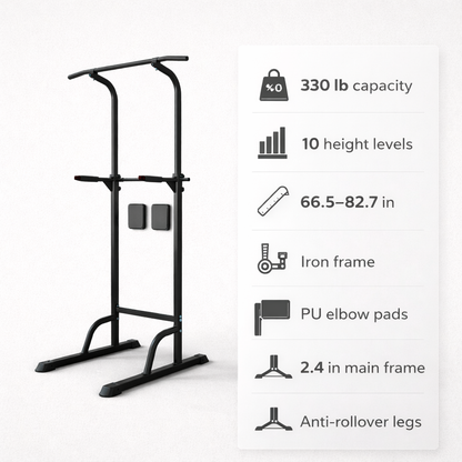 Adjustable Power Tower Pull-Up & Dip Station