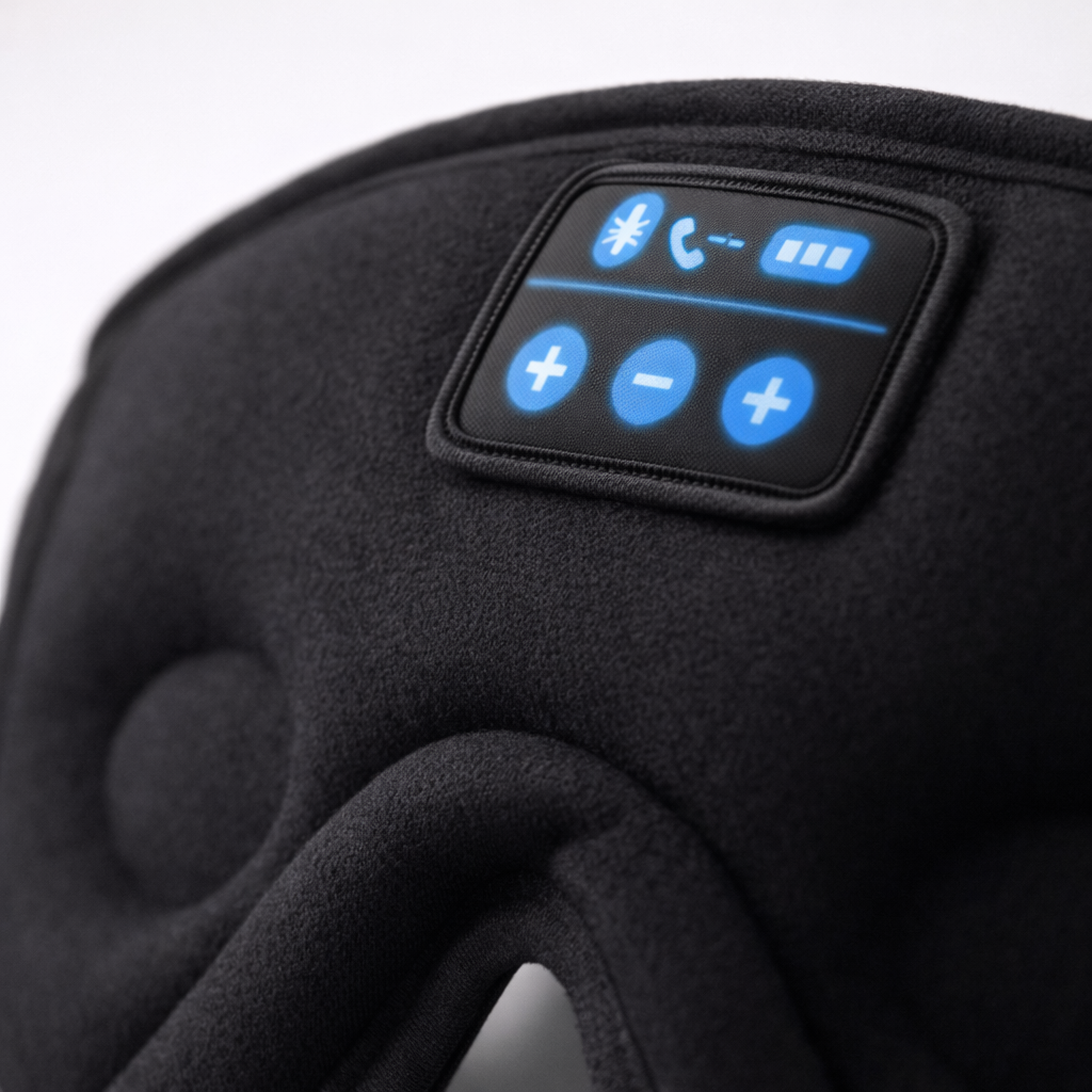 Bluetooth Blackout Sleep Mask with Stereo Speakers + Mic