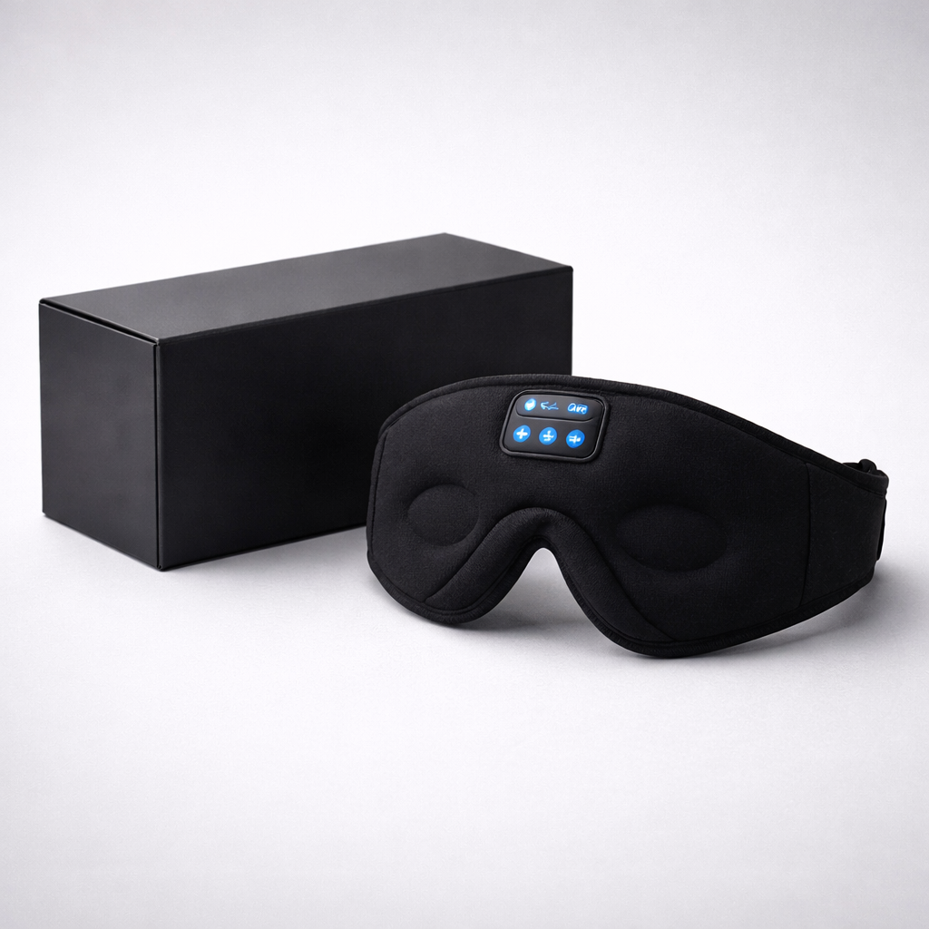 Bluetooth Blackout Sleep Mask with Stereo Speakers + Mic