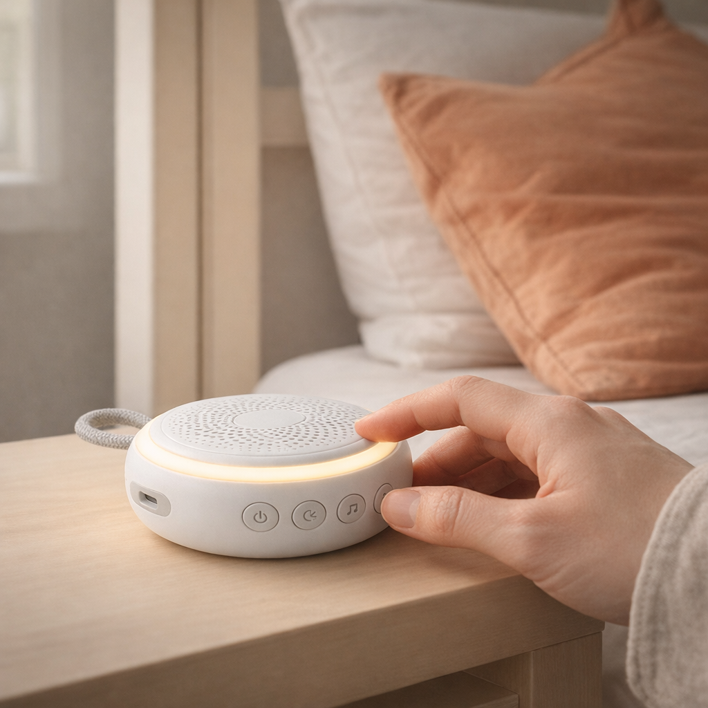 USB Rechargeable White Noise Machine + Night Light (20 Sounds)