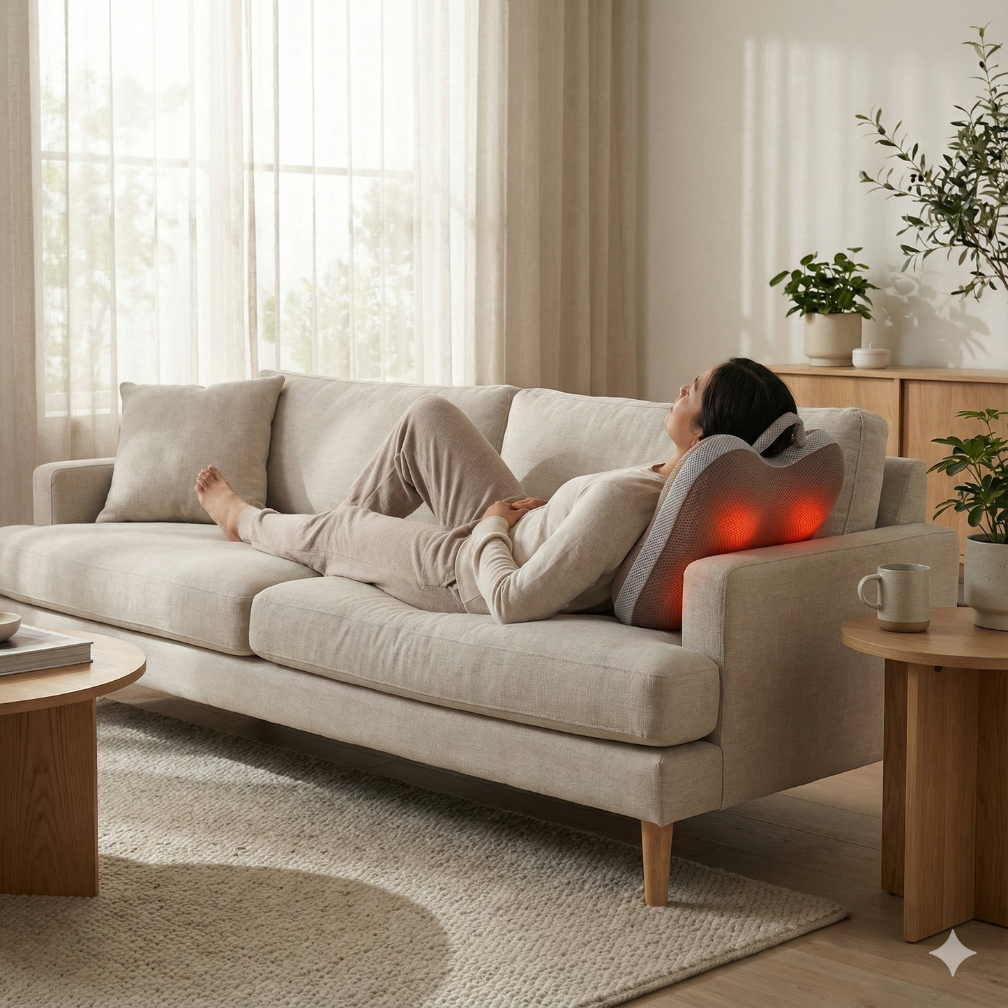 Cordless Shiatsu Back & Waist Massager Pillow