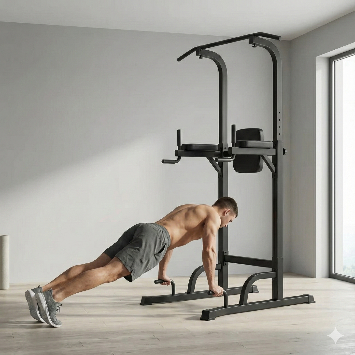 Adjustable Power Tower Pull-Up & Dip Station