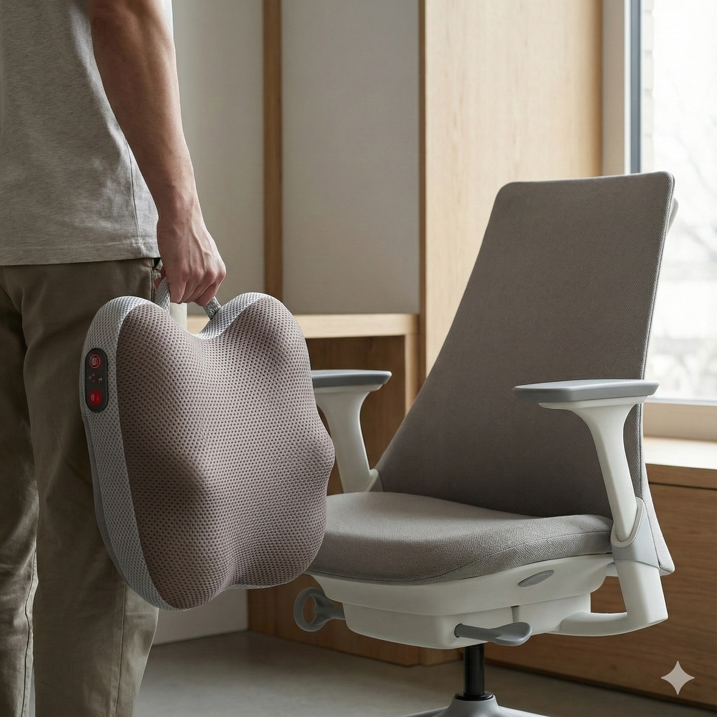 Cordless Shiatsu Back & Waist Massager Pillow