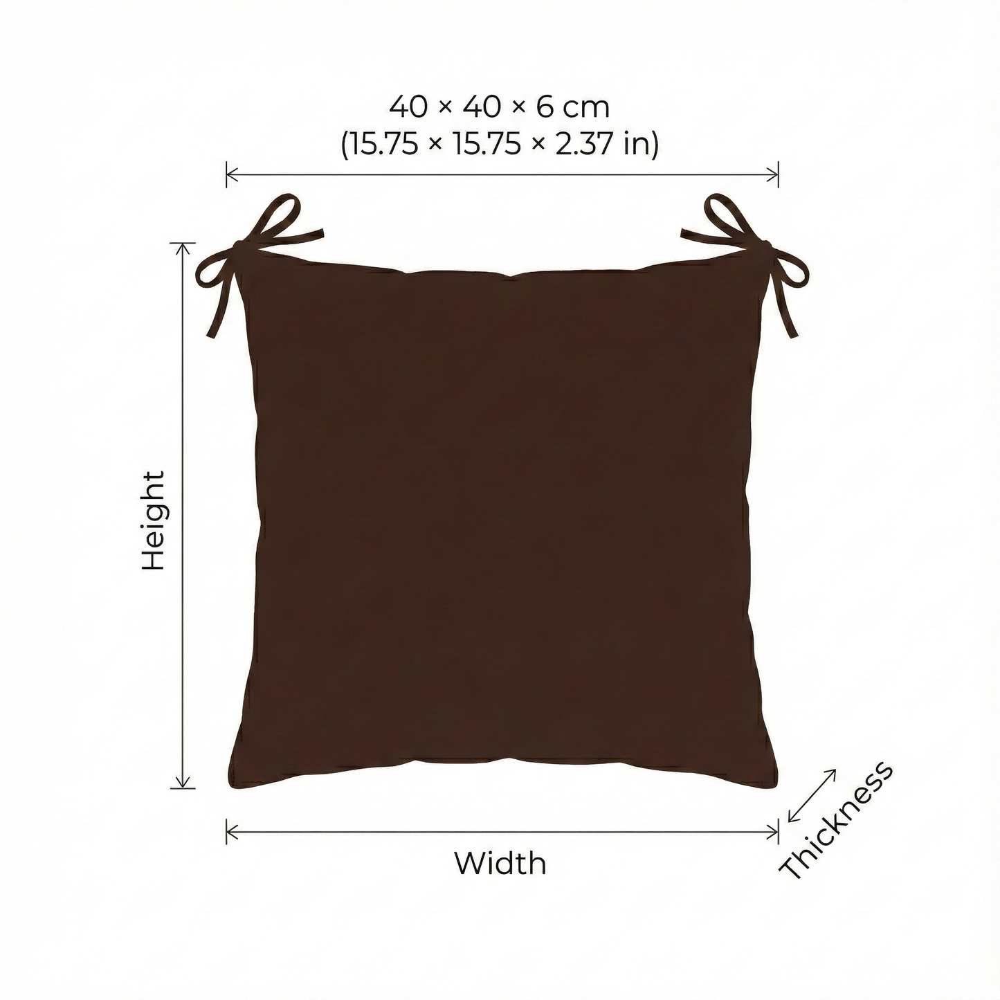 Tie-On Chair Cushion Pads (4-Pack)