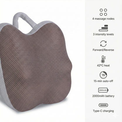 Cordless Shiatsu Back & Waist Massager Pillow