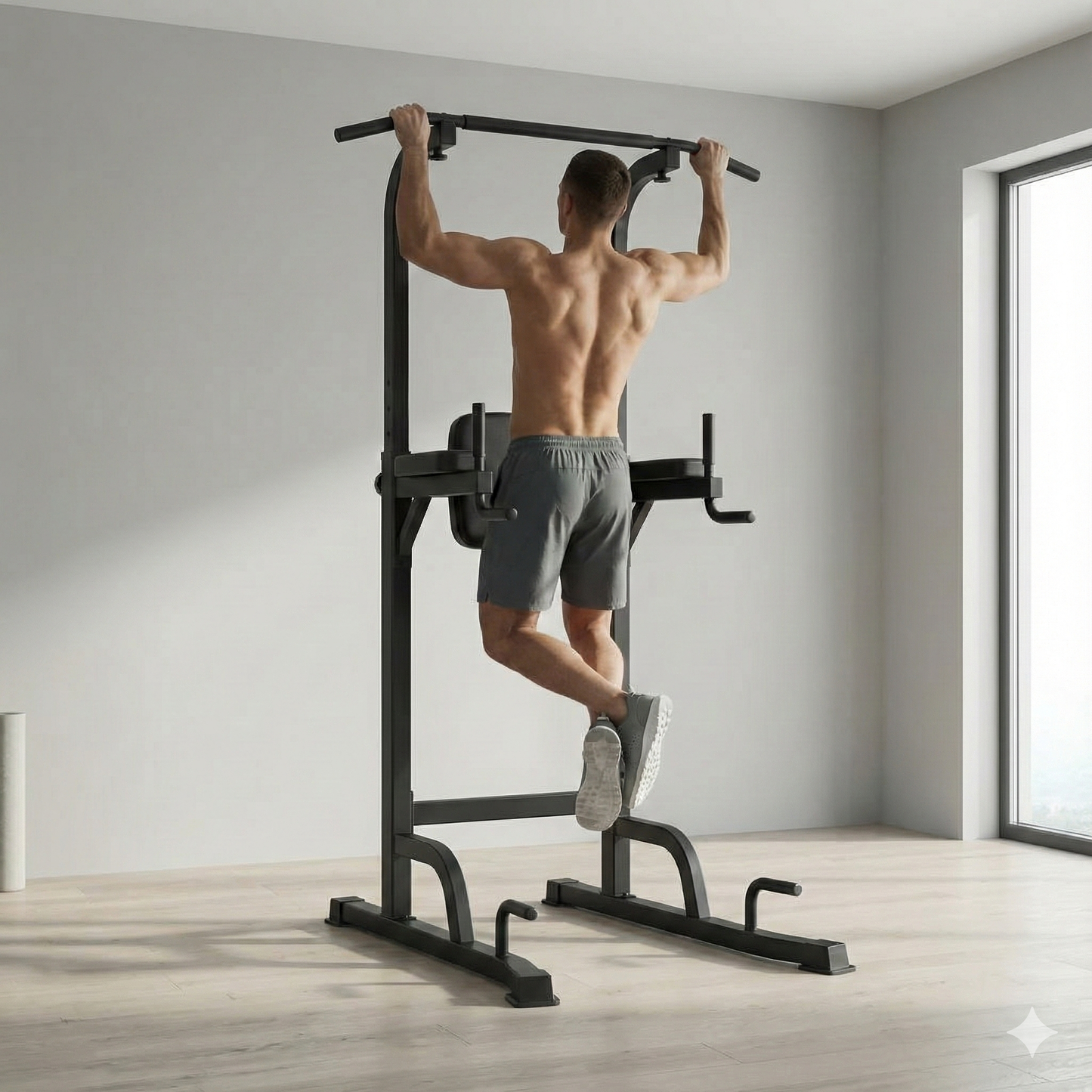 Adjustable Power Tower Pull-Up & Dip Station