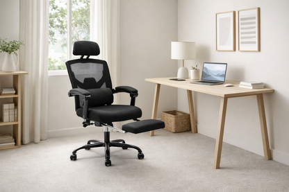 Retractable Footrest Ergonomic Office Chair