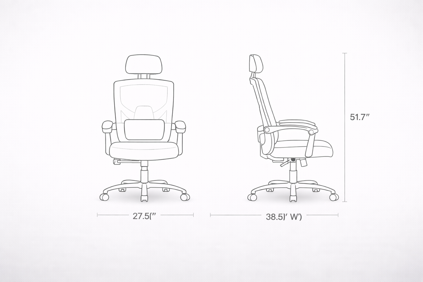 Retractable Footrest Ergonomic Office Chair