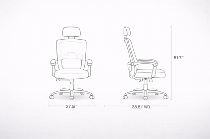 Retractable Footrest Ergonomic Office Chair