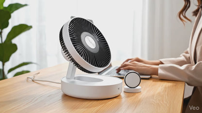 Rechargeable Oscillating Desk Fan with Magnetic Remote